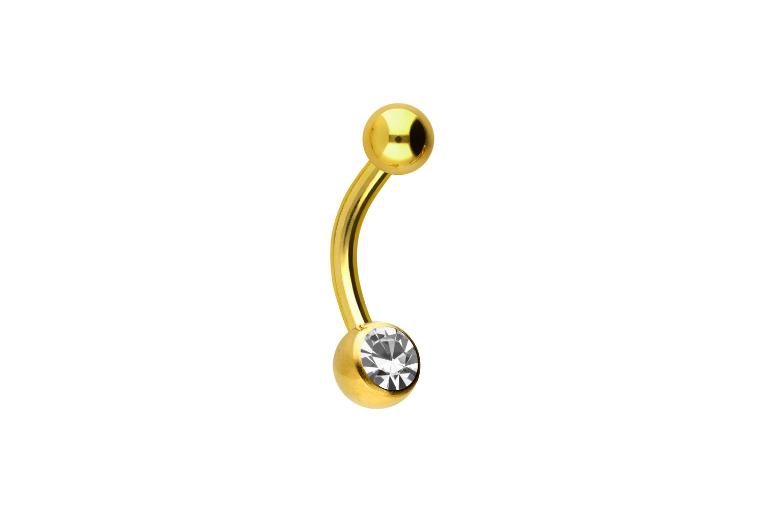 Chirurgenstahl Mini Bananabell Piercing KRISTALL